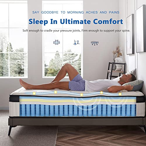 Suiforlun-14-Inch-Hybrid-Gel-Memory-Foam-and-Innerspring-Mattress-with-Bamboo-Cover-Euro-Top-Luxury-Mattress-with-7-Premium-Layers-Pressure-Relief-CertiPUR-US-Certified-King