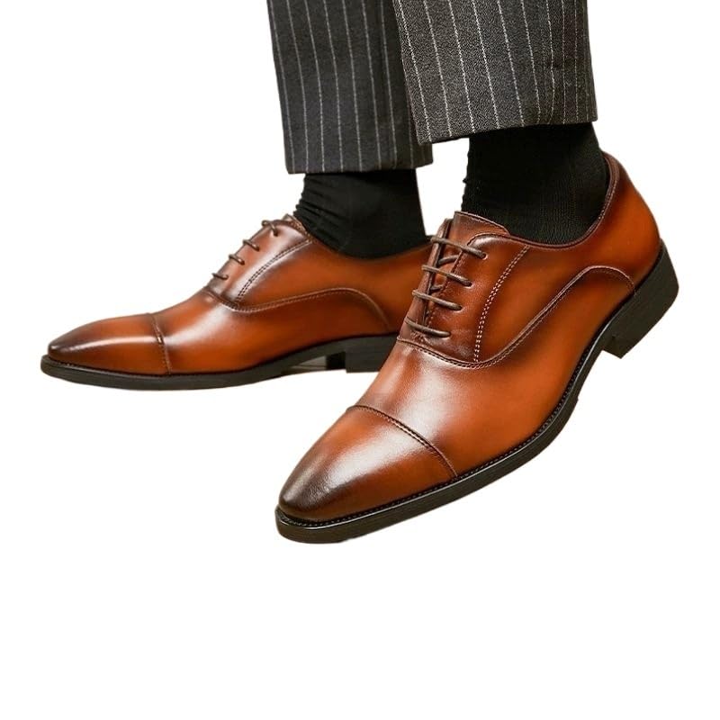 Men's Business Dress Shoes Oxford Lace Up Formal Footwear Pointed Toe Leather Soft Sole Comfortable2