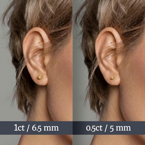 Moissanite Stud Earrings, 1-2 CT Diamond Earrings 18K White Gold Plated/S925 Sterling Silver Earring（Blue/Yellow/Green)4