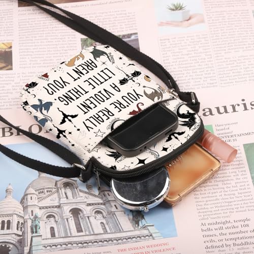 PLITI 4th Wing Crossbody Bag Dragon Rider Fans Gift You're Really A Violent Little Thing Fourth Book Inspired Gift3