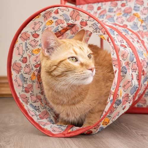 Kitty City Torre para Gatos con Túnel y Rascador Roja miniatura 6