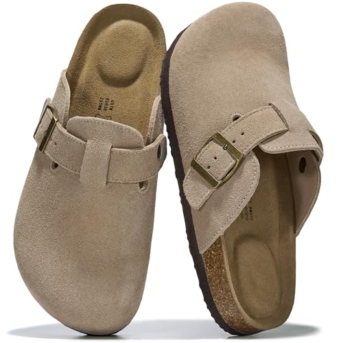 Image of Project Cloud 100% Genuine Leather Footbed Clogs for Women - Memory Foam Arch Support Slippers for Women - Trendy Slip-ons Women's Mules & Clogs Sandals