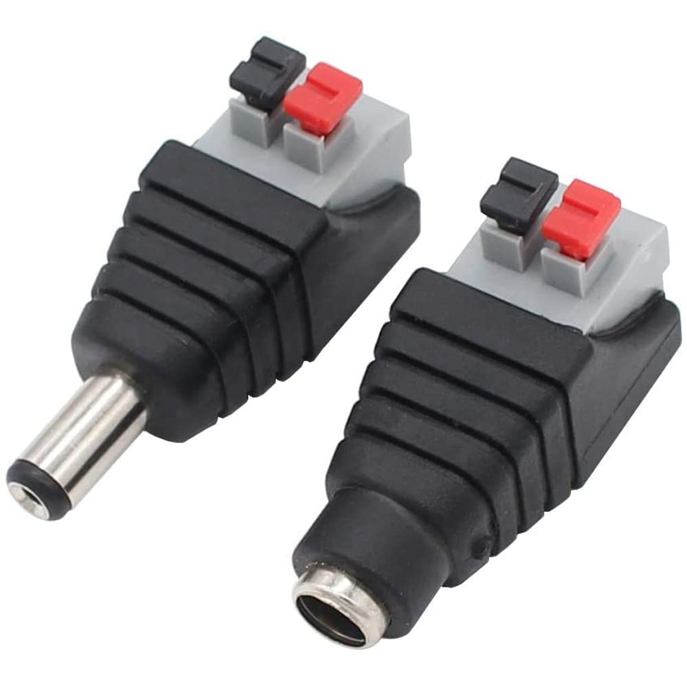 Lot De 12 Connecteurs DC 5,5x2,1 Mm - 6 Mâles + 6 Femelles - Pour Caméra, Bande LED, Adaptateur - PVC Noir