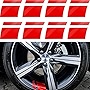 8 Pcs Wheel Rim Decal Stripes Car Decals Reflective Car Stickers Automotive Decals Hash Stripe Stickers for 18-21 Inch Wheels Tire Rim Safety Decoration Accessories (Red)