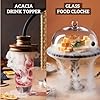 Smoky Crafts Food and Drink Smoker Kit with Smoke Gun, 8" Smoking Cloche Glass Dome, Acacia Cocktail Smoke Top and Wood Chips (Apple & Cherry) - Whiskey Smoker Kit - Gifts for Men