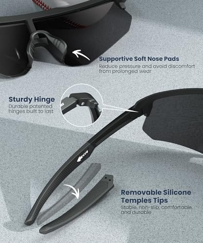 Image of Polarized Sports Sunglasses for Men Women, UV400 Protection Mens Sunglasses Wrap Around Sun Glasses for Cycling Running