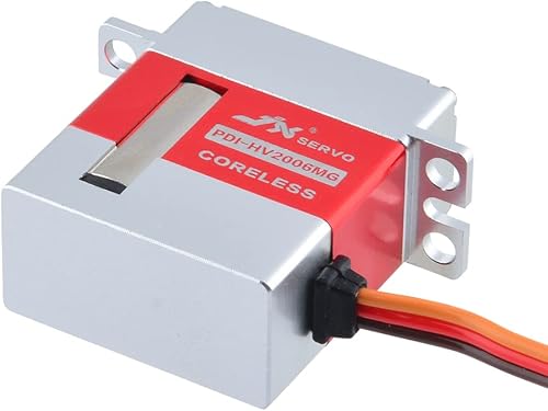 Miniatura 7 de JX PDI-HV2006MG 13.7lbs Metal Gear Full CNC sin núcleo HV Servo digital para RC Glider 500 Class Heli Tail y Swashplate
