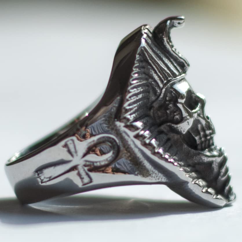 Image of Death Skull Ring for Men Stainless Steel Jewelry Biker Rings Scary Death Ring Skull for Gifts