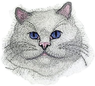 Increíbles retratos de gatos personalizados cara de gato persa Parche bordado para planchar o coser 3 x 3 pulgadasFabricado en Estados Unidos