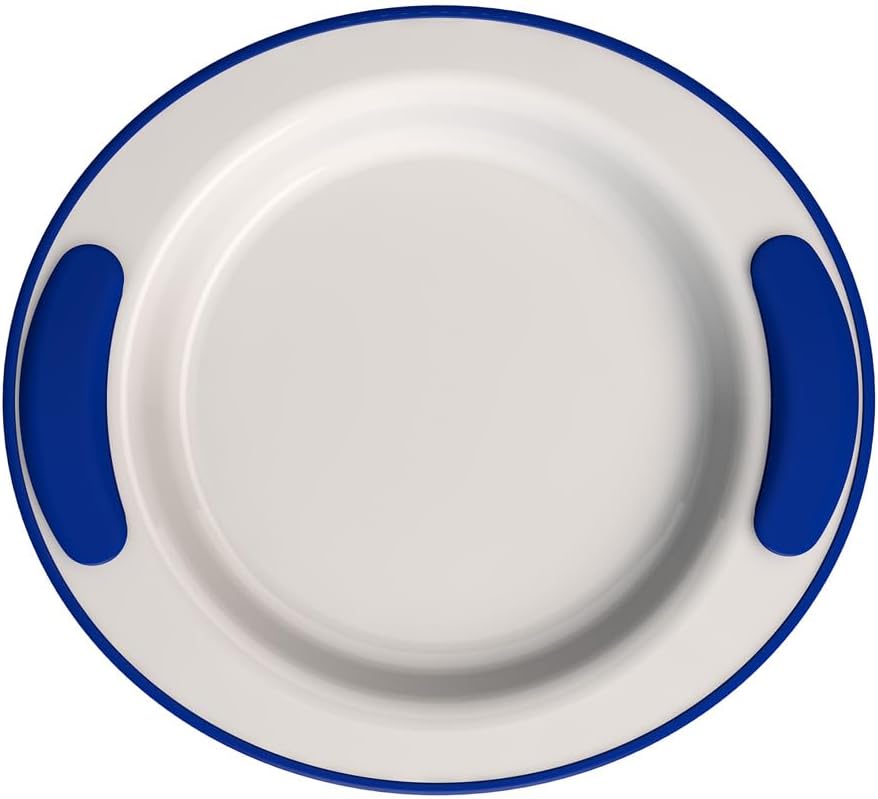 Ornamin Keep Warm Plate Ø 25 cm Blue Melamine (Model 201) | Keep Warm Dish, Thermo Dish, Melamine Plate, Non-Slip Plate