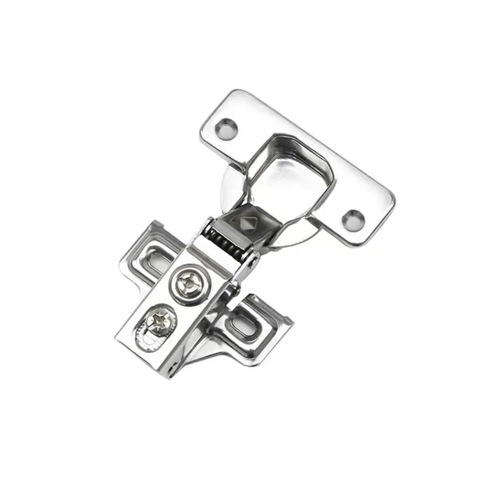 1pcs Stainless Steel Short-Arm Hydraulic Hinge for Cabinet Doors - 35mm Soft-Close Buffer Damper(Insert Embed)