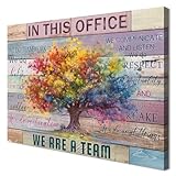 Pureluca Motivational Wall Art for Women Office Positive Quotes We Are A Team Brilliant Tree Signs Picture Poster for Home Office Workplace Wall Decor Aesthetic Framed Inspirational Wall Art 12x16inch