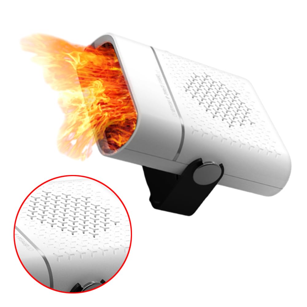 Riloer Chauffage de Voiture pour Camping-Car 12 V 150 W, Ventilateur Portable de Chauffage Rapide pour l'hiver, Prise Allume-Cigare, désembueur, Compatible avec Les véhicules 12 V CC, Blanc