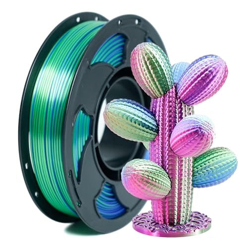 Image of Silk Tri Color Blue Green Fuchsia PLA 1.75mm 250g Shiny 3D Printer Filament