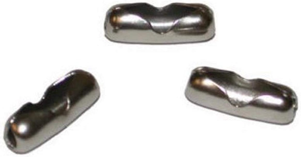 JANDORF SPECIALTY HARDWARE, Nickel Plated, 90418 Number-6 Steel Beaded Chain Connector, 100-Pack, No Size, 100 Count