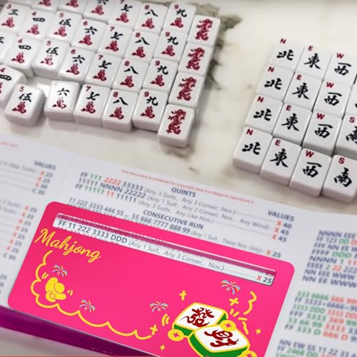Juego 4 piezas Mahjong Line Finder acrílico miniatura 4