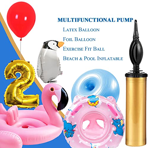Two-Way Manual Balloon Pump, 2 Pack Random Color - Handheld Air Pump For Balloons, Balloon Inflator With Hand, Kids' Party Balloon Supplies And Accessories, Manual Pump For Balloons (Metallic) #TOP4