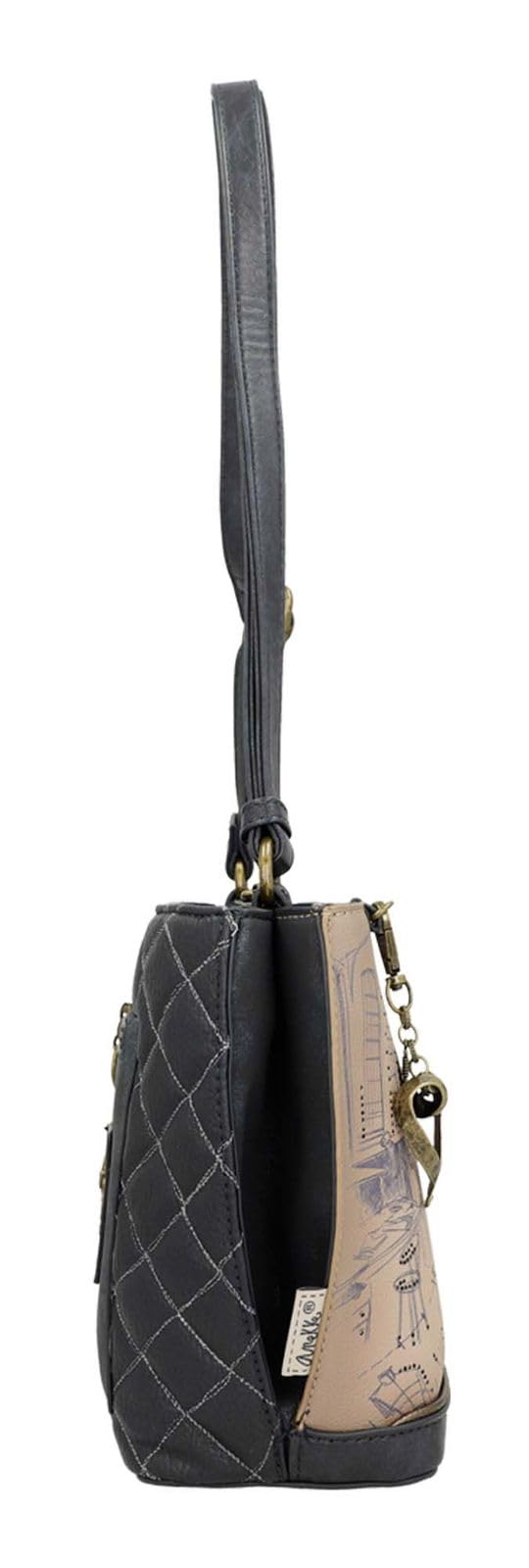 Anekke - Sac à bandoulière FEMME anthracite et beige