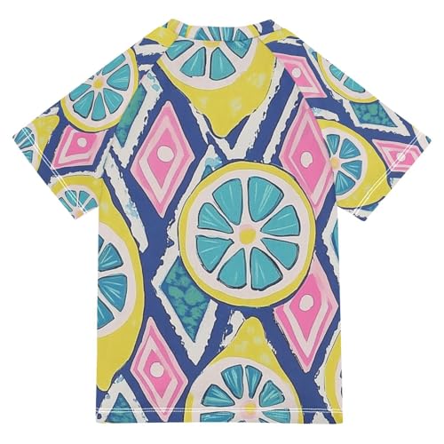 Kids Swimsuit Lemon Cut Off Candy Dessert Food Sunscreen T-Shirts Swimwear Sets UPF 50+2