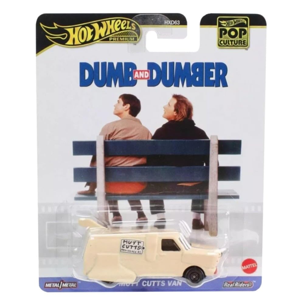 Hot Wheels Premium Pop Culture Dumb and Dumber Mutt Cutts Van, Die-Cast Metal Collection, Real Riders JBL80