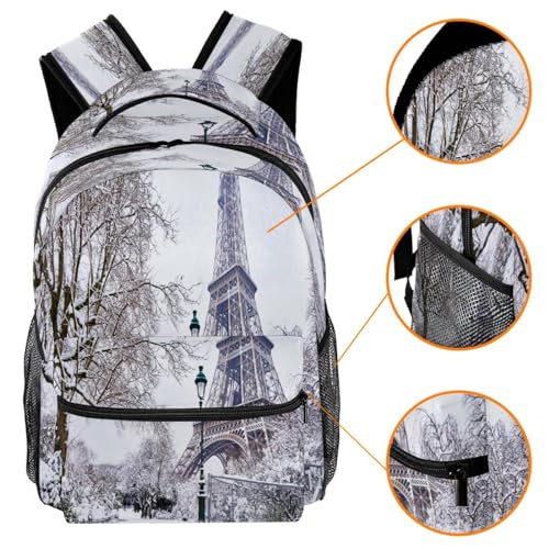Sac à dos école Tour Eiffel grand compartiment anti mal de dos pour adolescents - 3