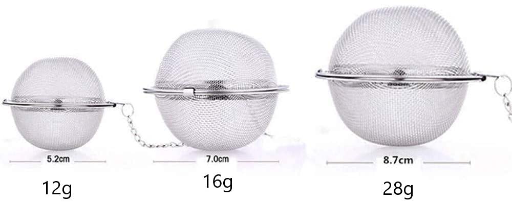 NAIDEV 3 PCs Stainless Steel fine mesh Seasoning Ball Kitchen Soup Spice stew Filter Kitchen Tool Metal Tea Bag Tea Ball (3 PCs Round Shape) 3