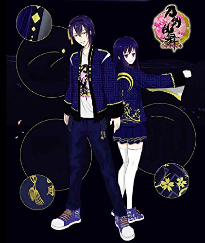 GK-O Touken Ranbu Mikazuki Munechika Cosplay Kimono Yukata Outerwear Chiffon Coat Costume (Large) Blue