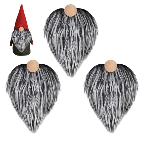 Weihnachten Wichtel Bart, 3 Stück Kunstpelz Stoff Plüsch Wichtel...