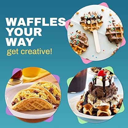 Elite Gourmet EWM460 Waffeleisen, für Belgische Waffeln, antihaftbeschichtet, drehbar, 3,2 cm dicke Waffeln, Rösti, Keto, Snacks, Sandwiches, Eier, leicht zu reinigen, schwarz – Bild 7