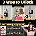 Fingerprint Padlock, Pothunder Smart Padlock, Locker Lock, Fingerprint Lock with APP Unlock, USB Rechargeable, Suitable for Gym Locker, Door(Black)