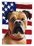 Caroline's Treasures CK6641GF Perro de Presa Mallorquin American Flag Flag Garden Size, Small,...
