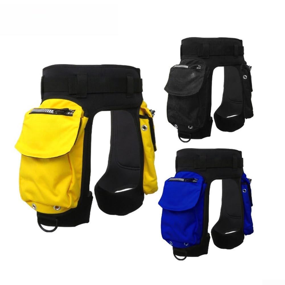Costume da bagno con tasche per attrezzatura subacquea (giallo) | Spaziose tasche con elastici, presa sicura per pesi, fotocamere e oggetti essenziali per immersioni
