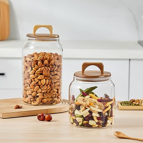 Sweejar Glass Jars for Laundry Room Organization, 90 ounce Laundry Pods Container, Glass Food Storage Jars with Airtight Lid, 2 Pack, Hand Lid - Image 4