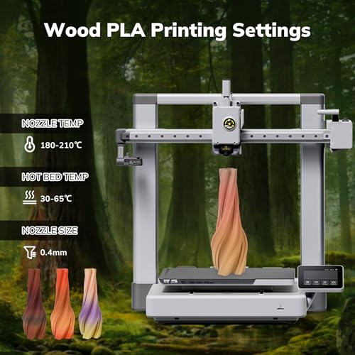 Image of AMOLEN Wood Pla 3D Printer Filament Wood Pla Gradient Matte Finish Bundle 1.75mm, Dimensional Accuracy + /- 0.02mm, 200gx4 Spools for All FDM Printers