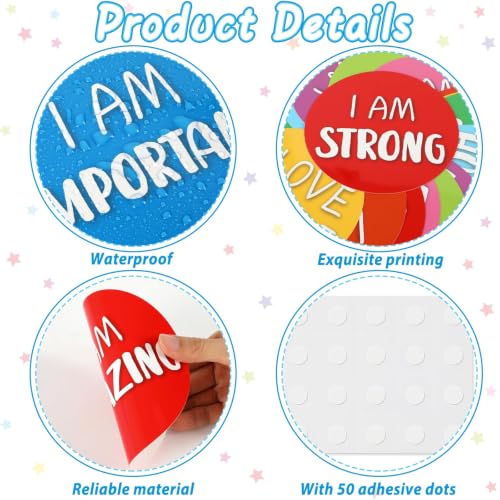 Image of Affirmation Station Bulletin Board Set Bright Color Positive Bulletin Board for Classroom Mirror Growth Mindset Decoration Inspirational Motivational Accent Cutouts for Home School Teacher Wall Supply