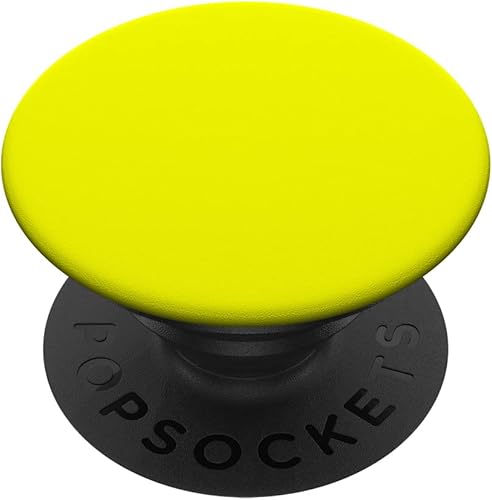 PopSockets Agarre para teléfono con soporte expansible - PopSockets amarillo neón intercambiable PopGrip
