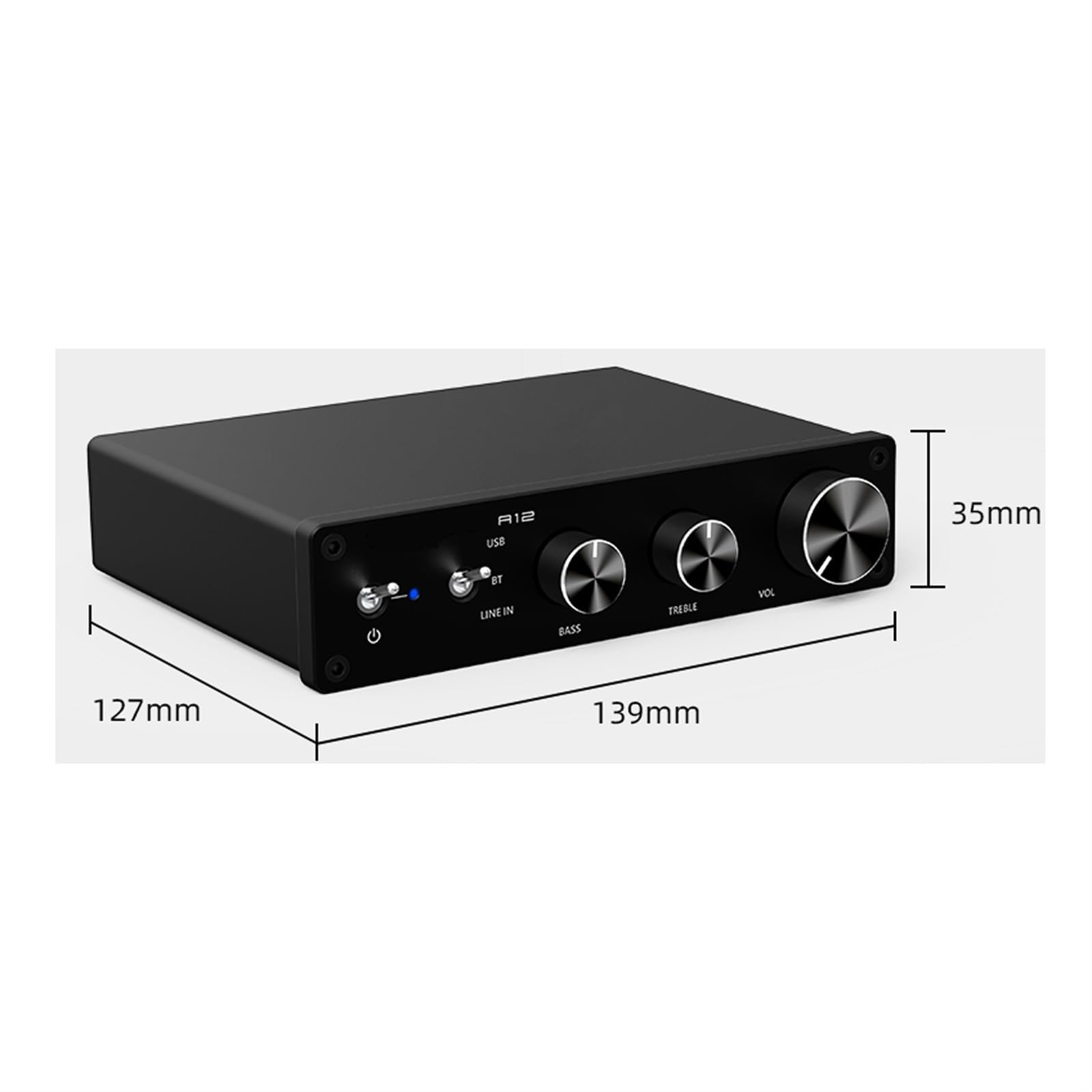 A12 Audio Digtal Hifi Amplificatore di potenza sonora con Amplificatore stereo di classe D Alti e bassi for altoparlanti Home Theater BT5.0 per auto