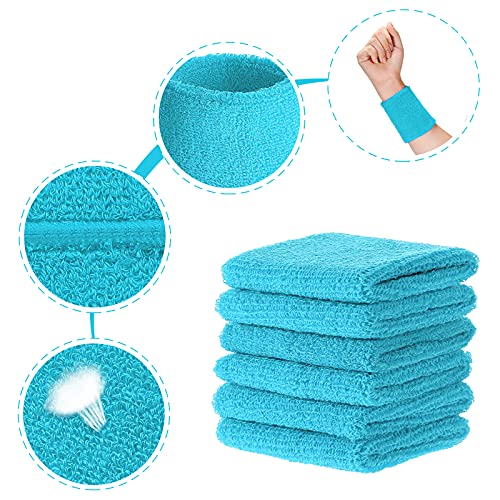 Image of Willbond Wrist Sweatbands, Sports Sweatbands for Competition, Sweat Absorbent, for Basketball, Tennis, Football, Running and Work (Pack of 6)
