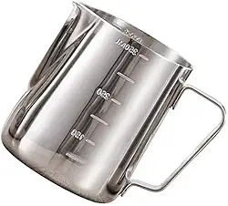 DOITOOL Jarra de leite de café para espumar copo vaporizante Jarra de aço inoxidável para leite Cappuccino Latte Art Barista Jarra a vapor Leite, Jarro de molho 350 ml