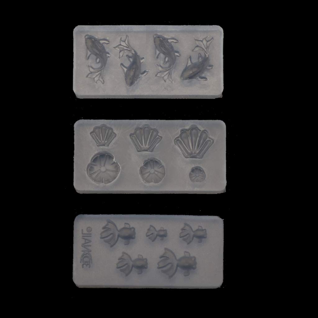 Mengmengda3Pcs Mini Size Goldfish Lotus Leaf Earrrings Necklaces Resin Water Dag DIY Resin Jewelry Mold Kit Jewelry Making Tools