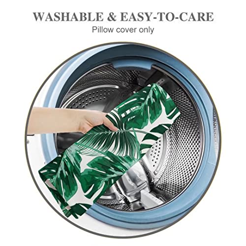 Tropical Leaf Body Pillow Cover Green Palm Leaves Summer Exotic Jungle Floral Long Pillow Case Protector With Zipper Decorative Soft Large Pillowcase Covers Cushoned For Bed,Couch,Home Gifts 20"X54" #TOP6