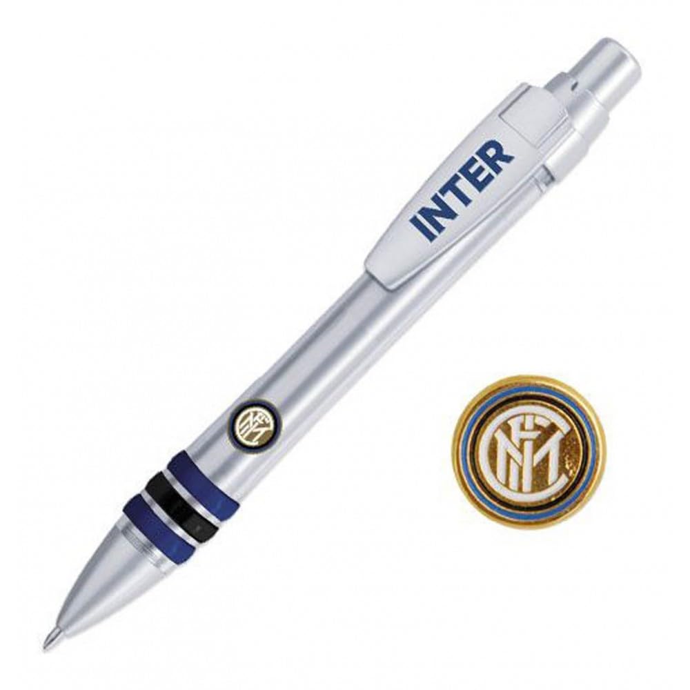 Set Stylo + Badge Broche Inter Internationale Officielle Idée Cadeau Football Série A