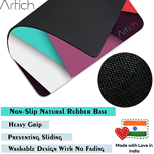 Image of Artich Designer Gaming Mouse Pad for Office Laptop /Computer with Super Soft Non-Slip Rubber Base and Lycra Cloth Surface for Silky Touch Rectangle (Blue Violet Red Abstract)