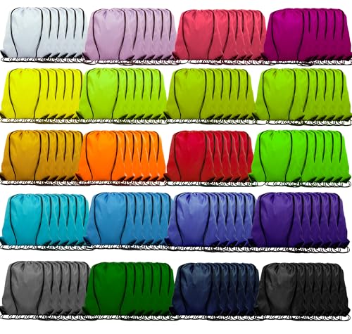Topspeeder Drawstring Backpack Bags Sports Sackpack Bulk Cinch Gym Bag For Women Men Outdoor Sports Backpack Multicolor(120Pcs 20 Colors)