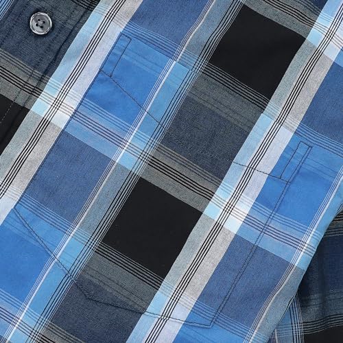 Image of Dubinik Mens Short Sleeve Button Down Shirts Soft Breathable Summer Vintage Regular Fit Lightweight Men's Casual Shirt