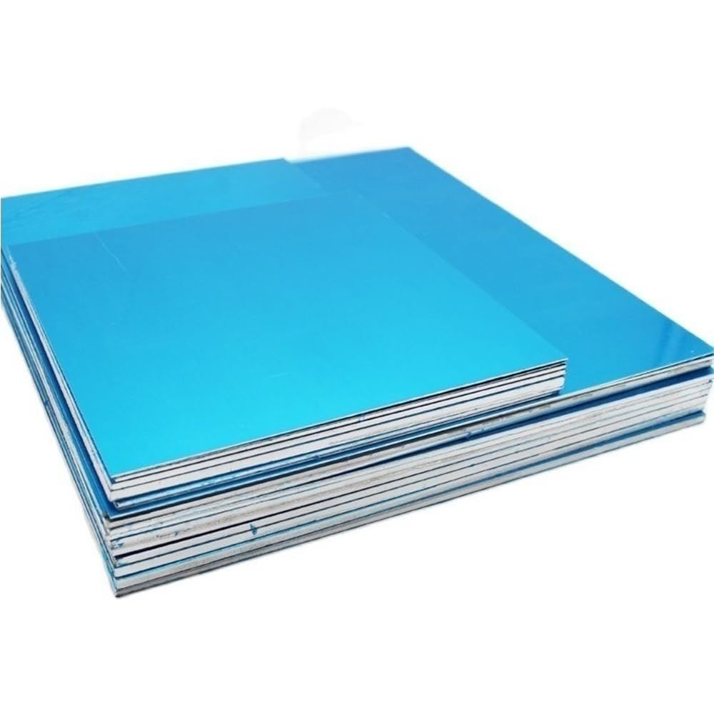 Kwadratowy arkusz folii aluminiowej, polerowana płyta z czystego aluminium o grubości 0,1-5 mm do rzemiosła i gotowania, 100 mm x 100 mm, 1 szt.(100x100x2.5mm)