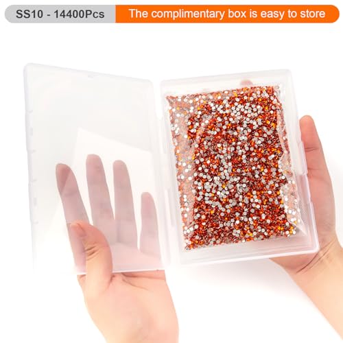 Image of Flatback Rhinestones Bulk, 14400PCS Hyacinth Rhinestones for Clothes DIY Decoration Crafts, Hyacinth, SS10, 2.7-2.9mm