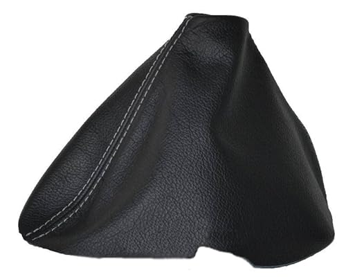 The Tuning-Shop - Compatible avec les soufflets de levier de vitesse pour Renault Kangoo 2 MK2 II 2008-2019 - Cuir italien véritable - Coutures grises Cover