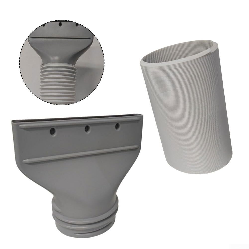 Set tubo di scarico e adattatore piatto per condizionatori, cappe e asciugatrici, kit di condotti di sfiato flessibili da 150 mm con connettore, grigio