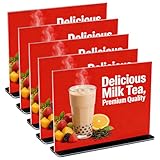 suaywo 5 Stück Acryl Tischaufsteller A4 Querformat mit Sockelboden Acryl Aufsteller A4 Menükartenhalter für Theken, Restaurants, Werbedisplays und Geschäfte - 21 x 29,7 cm